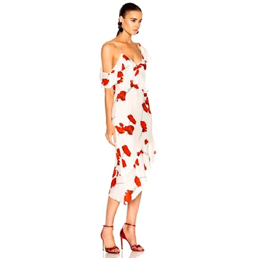 SOLD❌NWT MICHELLE MASON Asymmetrical Ruffle Dress